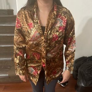 Vintage Silky Button Up Size M